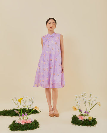 Lilac Charming Cheongsam Dress